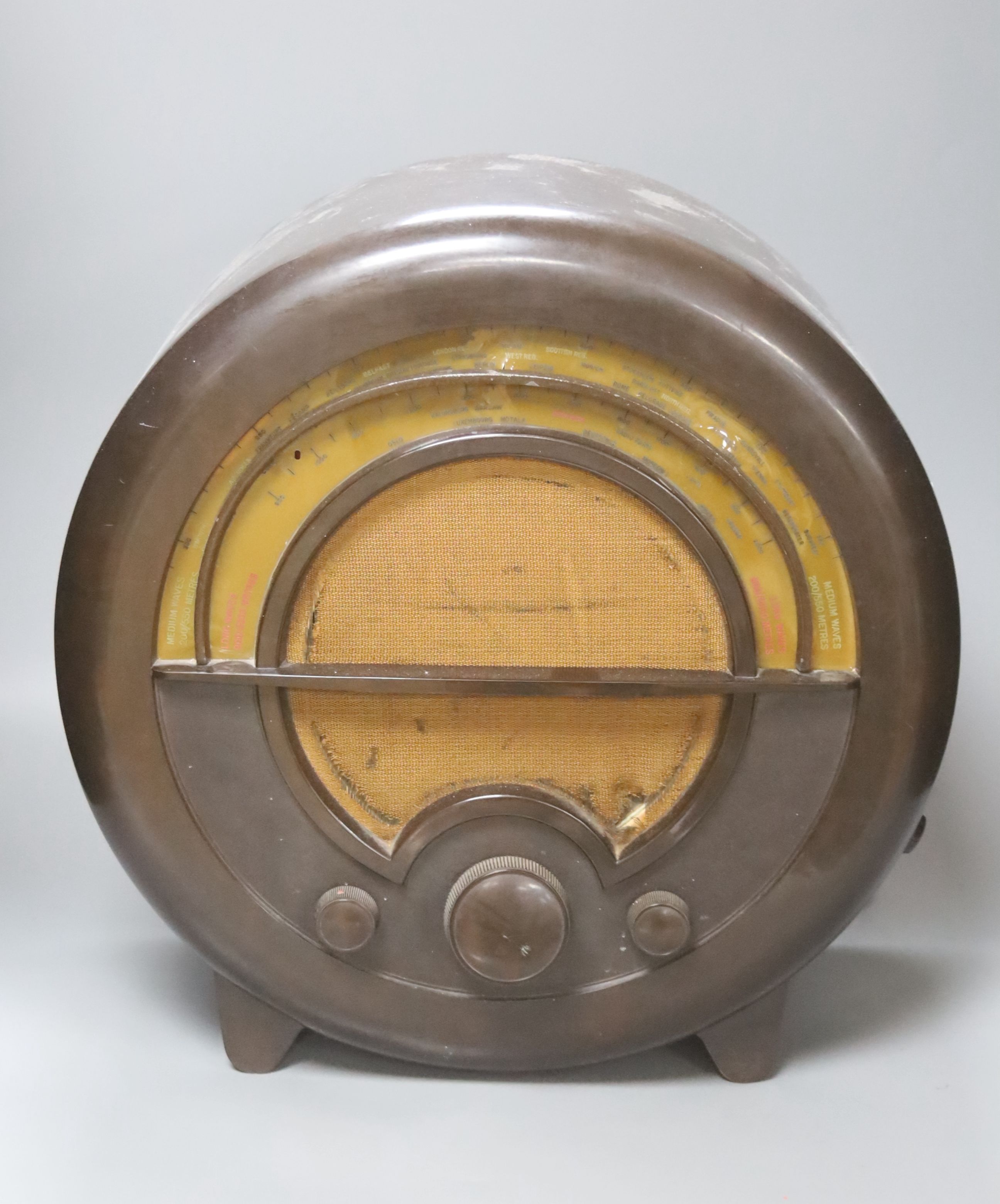 An Ekco brown bakelite type AC 76 Supernet radio receiver, height 40cm